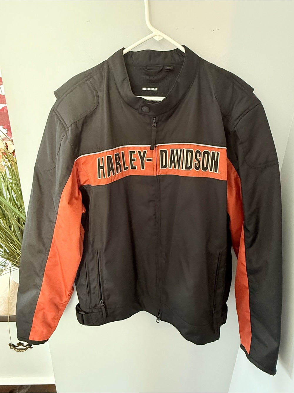 Harley-Davidson Black and Orange Colorblock Riding Jacket